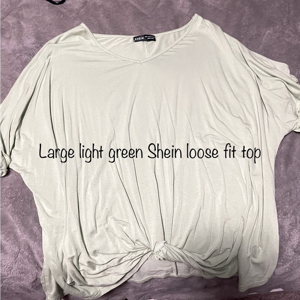 Light pastel green loose top
